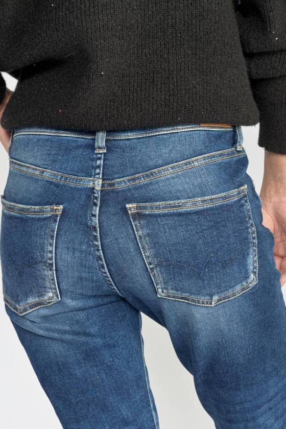 Jeans básicos 400/17 mom cintura alta 7/8 azul destruido N°2